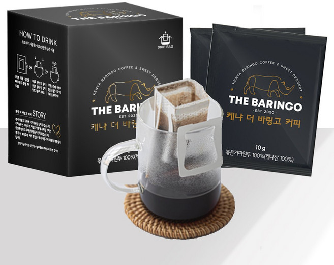 바라크 드립백 커피 케냐 더 바링고 커피 10개입 1P, 1개, 10g