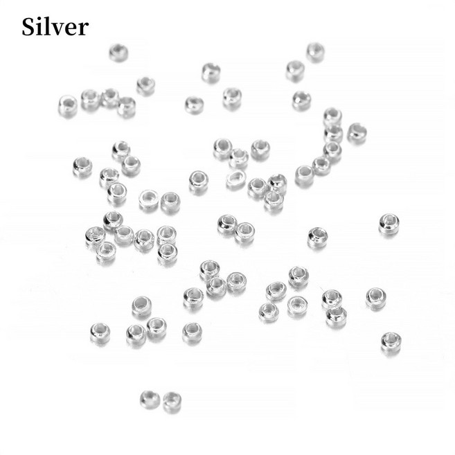 100 500 골드 스페이서 만들기 쥬얼리 직경 3MM 용품 엔드 DIY 비즈 구리, 4mm, Silver, 1개