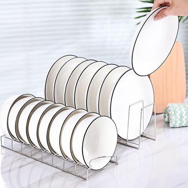 라라공방 다용도 접시 심플정리대 2P 세트, 스테인리스