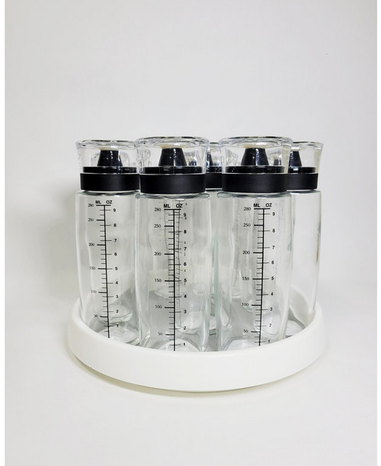(세트)시노글라스9+회전트레이소1 시노글라스 오일병 300ml 회전트레이 세트, 1개