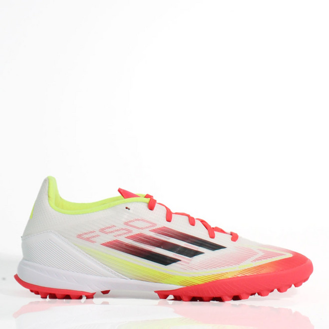 아디다스 남성 풋살화 F50 리그 TF 화이트네온레드 롱 맨땅용 인조잔디