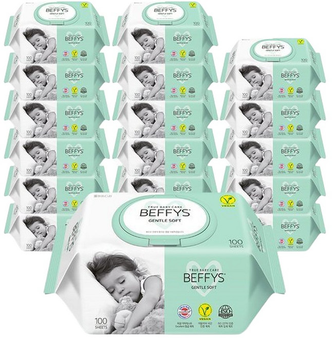 베피스 젠틀 소프트 (캡) 물티슈 100매18팩, 60g, 100개입, 18개
