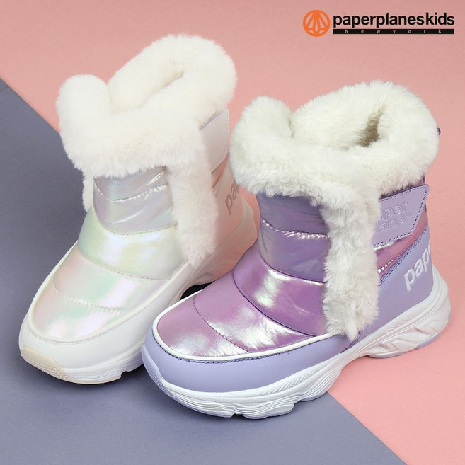 페이퍼플레인키즈 키즈 부츠 여아 방한화 아동 털 겨울 신발 남아 방한 패딩 슈즈 어린이 주니어 초등 유아 아이 털신