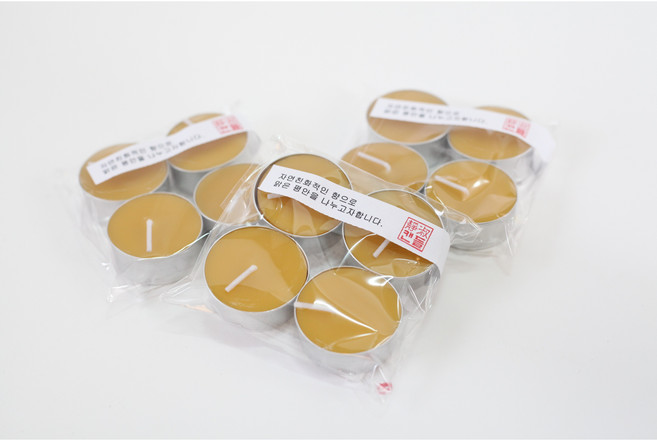 [정숙캔들] 밀랍 꿀초 티라이트 캔들, 은은한꿀향, 4개