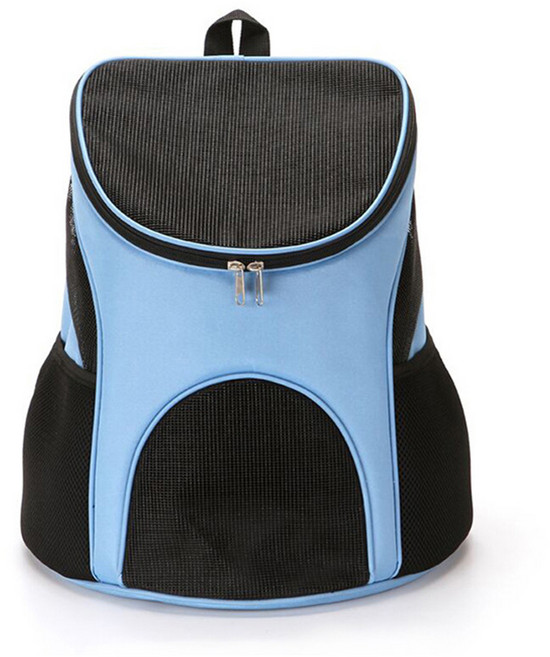 강아지 앞가방 3면 통풍 백팩형 고양이 반려동물 이동가방 봄 가을 산책, 푸른색, 1개