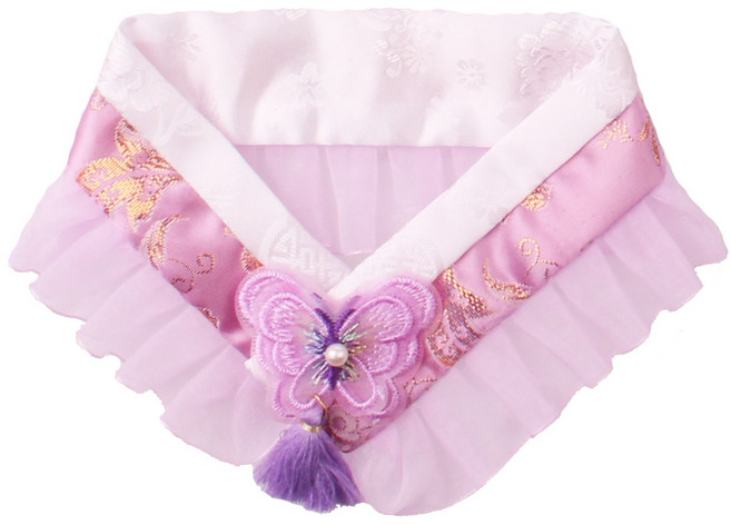 하니펫 반려동물 귀요미스카프 금사 한복 레이스, 1개, 퍼플