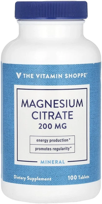 The Vitamin Shoppe 마그네슘시트레이트 200mg 100정, TheVitaminShoppe마그네슘시트레이트200mg, 1개 - 쿠팡