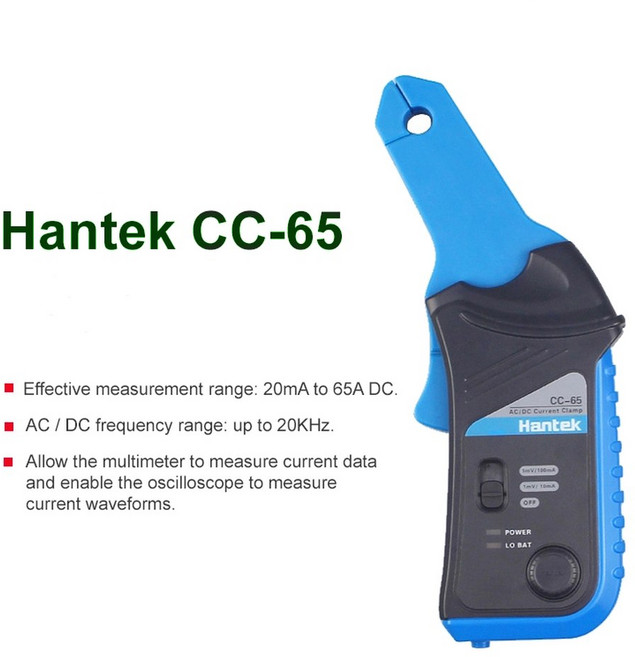 HANTEK CC65 CC650 인터페이스 범용 650A 전류계 오실로스코프 65A 클램프 1008C에 AC BNC 20KHZ 전류, CC-65, 1개