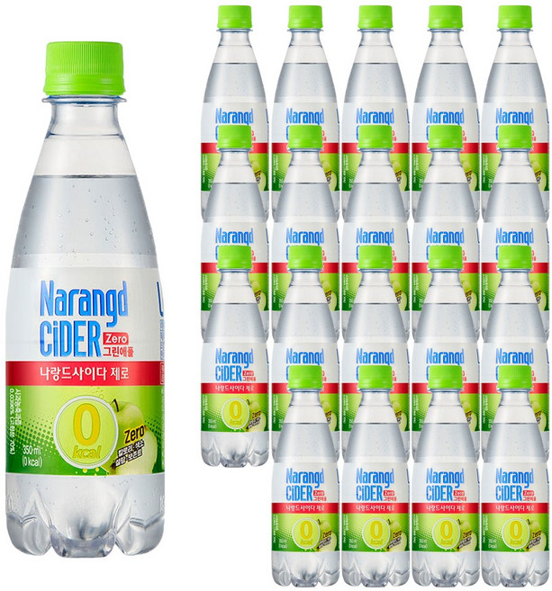 나랑드사이다 그린애플 350ml 제로사이다, 20개