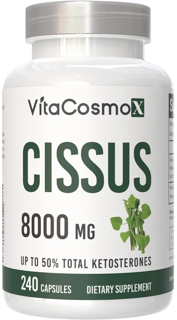 미국 비타코스모 VitaCosmoX 프리미엄 시서스 시서스캡슐 가루 분말 케토스테론 50% Cissus 고함량 고농축 8000mg, 1개, 240정 - 쿠팡