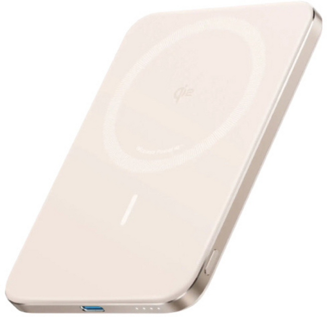 Anker A1665 5000mAh Qi2 15W 超薄磁吸行動電源, 流沙金, A1665GO