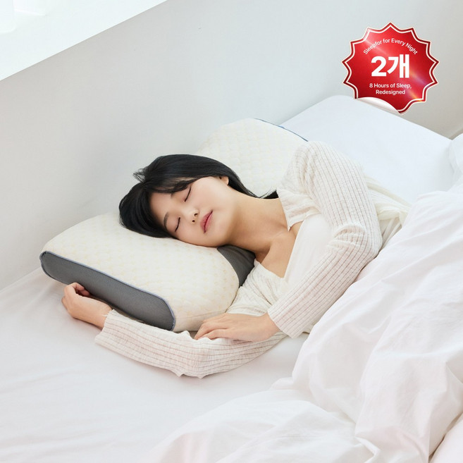 슬립포어 목편한 잠 잘오는 경추 수면 베개 2p, White, 1개
