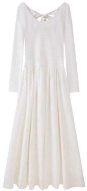 【法式慵懶】白色連衣裙 薄紗連衣裙 早秋連衣裙 中東流行 女裝 長裙 寬鬆顯瘦 透氣飄逸 度假約會穿搭 2026秋冬新款, 白色*8019（仿棉皺）