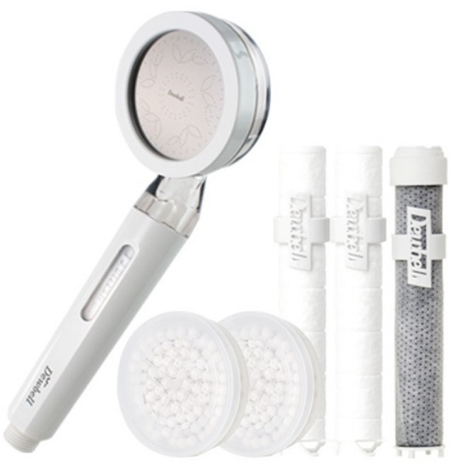 듀벨 샤워애 와이즈 아이 샤워기 + 헤드필터 2p + 세디필터 2p + 카본필터, 1개, 화이트