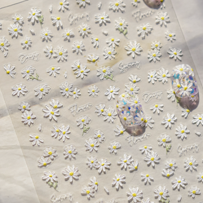 Gonail/ 토모니 플라워 데이지 체리블라썸 벚꽃 네일스티커 2종 (택1) to4872 to4878, 1개, 01) 데이지 to4878