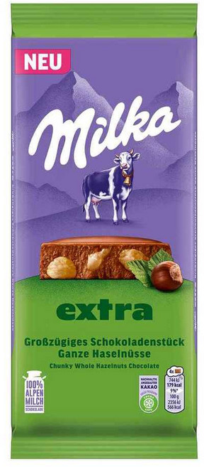 밀카 엑스트라 초콜릿바 통 헤이즐넛 190g