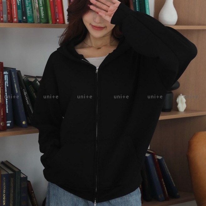 MODA FIT 連帽太空棉雙向拉鍊外套 - 百搭款
