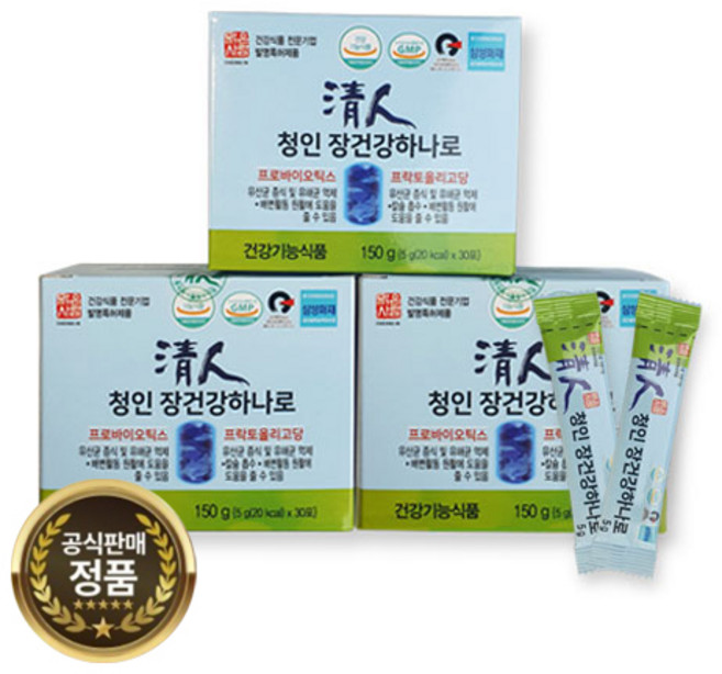 청인 장건강하나로 유산균, 3개, 150g