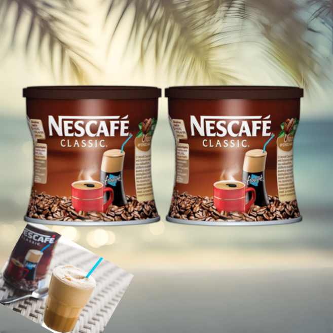 네스카페 클래식 인스턴트 프라페 그리스 커피 핫커피 아이스커피 네스까페 NESCAFE 100g 2팩, 1세트, 2개입