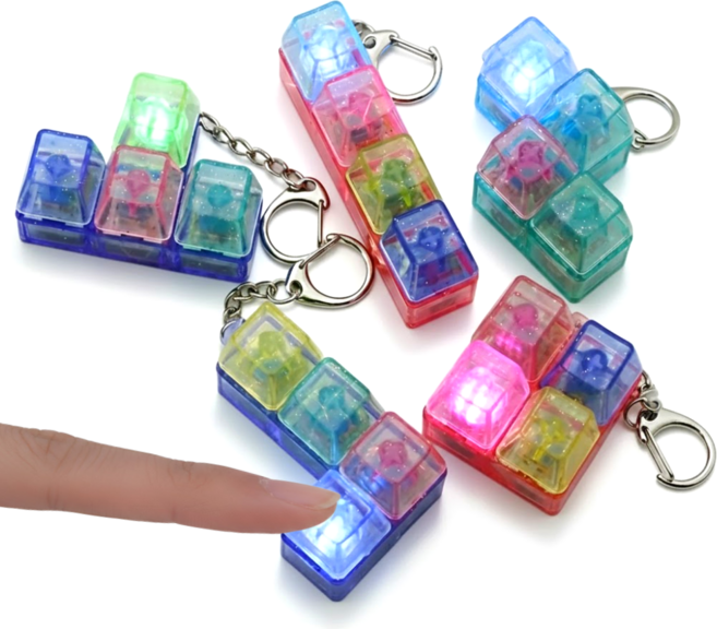 루닌 테트리스 딸깍이 키보드 키캡 키링, 테트리스 5종, 1세트