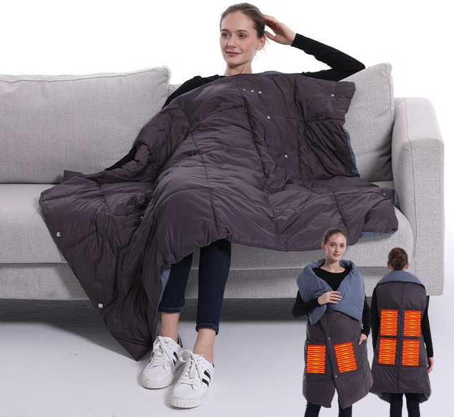 KC인증 무선 온열담요 캠핑 패딩 발열담요 전기 담요 3단계 온도조절 전기매트 물세탁가능 전기요 전기이불+16000mAh