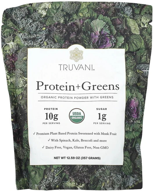새해 건강을 선물하세요 Truvani 단백질 + 녹색 채소 357g(12.59oz) 특별관리진행, 1개, 357g - 쿠팡