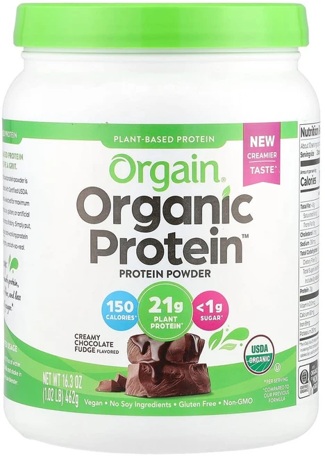 올게인 프로틴 파우더 식물성 크리미 초콜릿 퍼지 462g(1.02lbs), 1개, 462g - 쿠팡