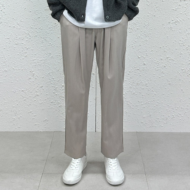 더맨쉽 데일리 핀턱 와이드 스판 밴딩 슬랙스 NJTCP27006