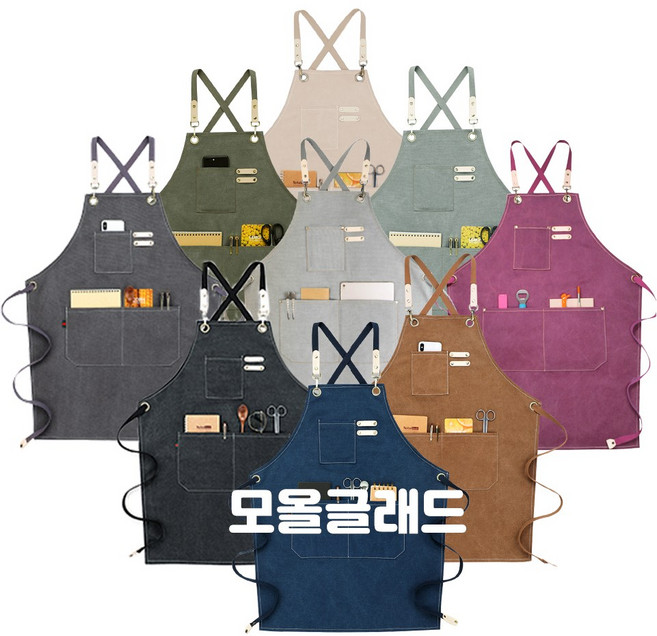 모올글래드 캔버스 프리미엄 앞치마, 캔버스 프리미엄 앞치마 라이트그레이, 1개