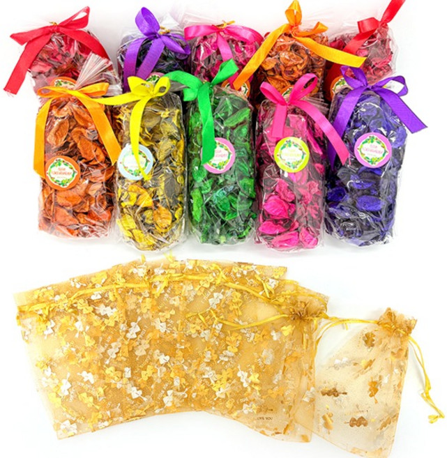 KO 포푸리 60g 10봉 + 망사 주머니 10개 세트 향기 꽃잎 방향제