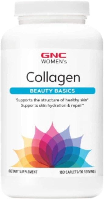 GNC 우먼스 콜라겐 뷰티 베이직 캐플렛 글루텐 프리 무설탕, 180정, 1개 - 쿠팡