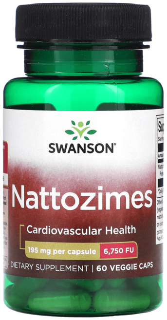 스완슨 나토자임즈 195mg 6750FU 60정 나토키나제 Nattokinase, 1병