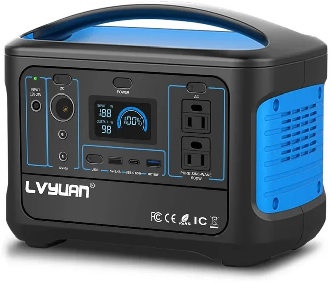 미니 파워스테이션 600W 휴대용 올인원 24V 태양광 발전기 보조배터리 시거잭 점프 스타터, 01 파란색