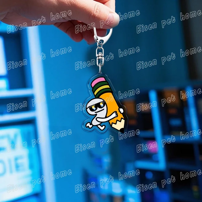 웃는 아크릴 열쇠 고리 성인 Pim Charlie Alan 액세서리 가방 펜던트 반지 보석 팬 친구 선물, 01 China Mainland, 09 4