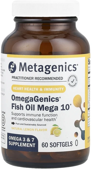 프리미엄상품 Metagenics OmegaGenics® 피쉬 오일 Mega 10® 천연 레몬 맛 소프트젤 60정 부모님챙기세요, MetagenicsOmegaGenics피쉬오일Mega1, 1 - 쿠팡