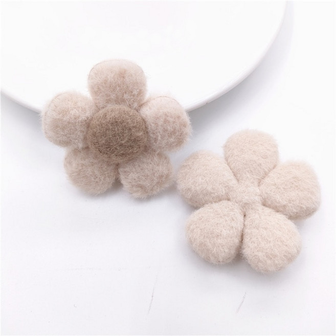 오바로크 부대마크 옷수선자수패치제작5.5CM 모피 펠트 꽃 아플리케 DIY 헤어 클립 모자 쓰고 있죠 공예