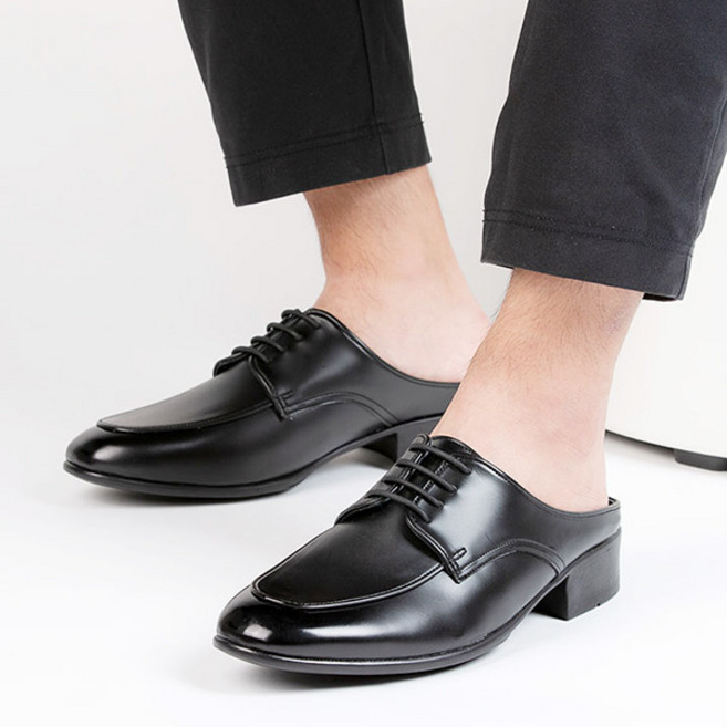 남자블로퍼 끈 구두슬리퍼 사무실 브랜드 뮬 정장구두 캐주얼 키높이 뒤없는 4cm