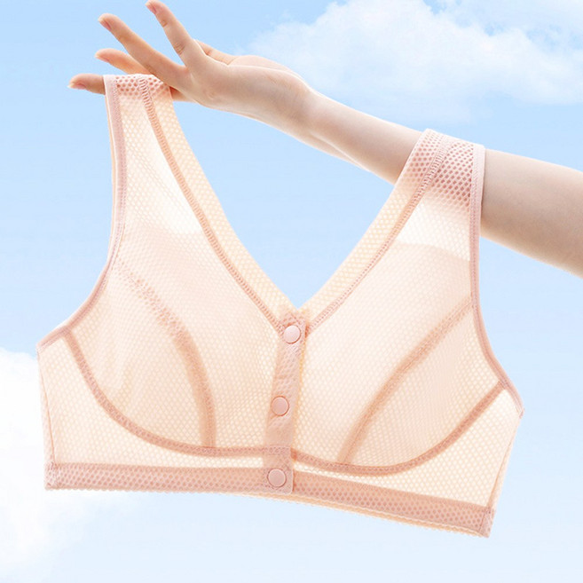 나나민 빅사이즈 노와이어 앞단추 여름 메쉬 아이스 브라 스포츠 심리스