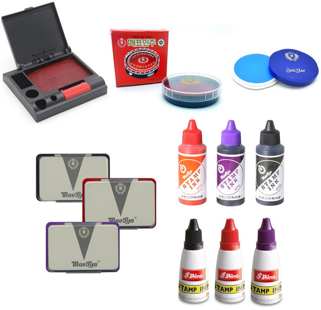 매표 원터치인주/원형인주/썬스타/스탬프패드/잉크, 06. 샤이니 불변잉크, 적