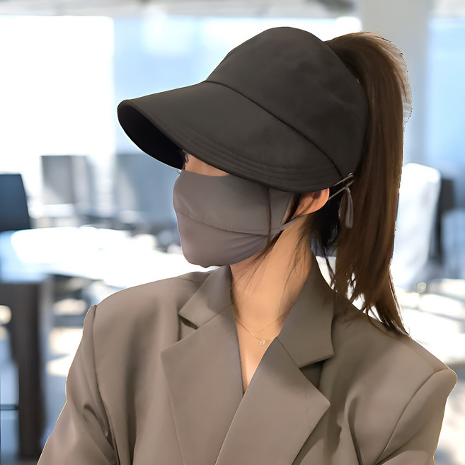 VAGLE 가볍게 햇볕 차단 포니테일 캡보닛햇