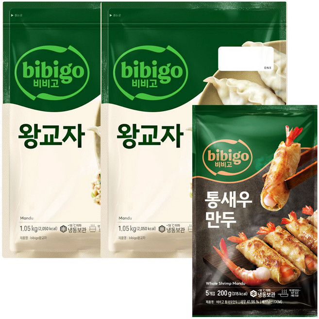 비비고만두(통새우만두 200g 1 + 왕교자 1.05kg 2)