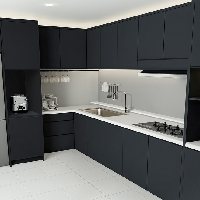 [국내생산] 큐브프레임 싱크대문짝 교체 씽크대 도어 제작 LPM, 베를린무광