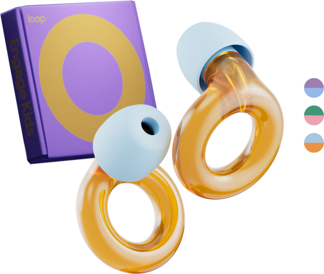 Loop 룹 이어플러그 인게이지 키즈 2 어린이용 집중력향상 소음감소 귀마개 오션오렌지, 1개, 1개입