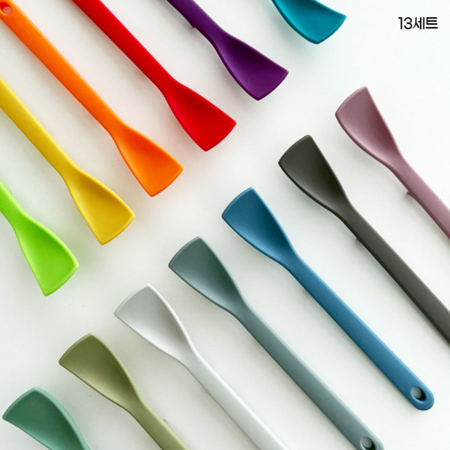 더홈스 실리콘 미니 스파출라 13세트, 1개, 13가지 색상