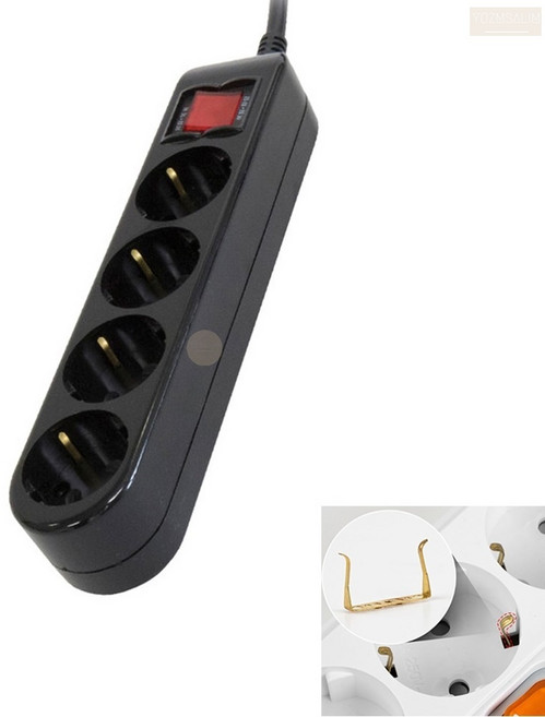 국산 일괄 스윗치 멀티탭 4구 5m 블랙 디자인 멀티캡 전기 연장선 콘센트, 1개