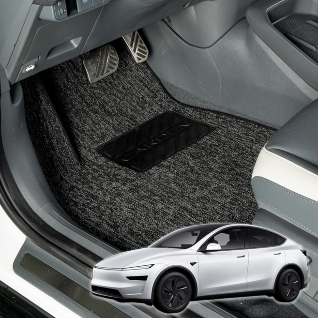 카든 원핏매트 슬림코일매트 1+2열 수입차, 블랙, 테슬라 모델 Y (주니퍼 호환) 2021.05~