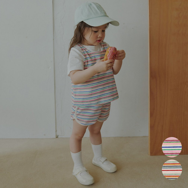 [해피버스]컬러풀ST셋업 아동상하세트