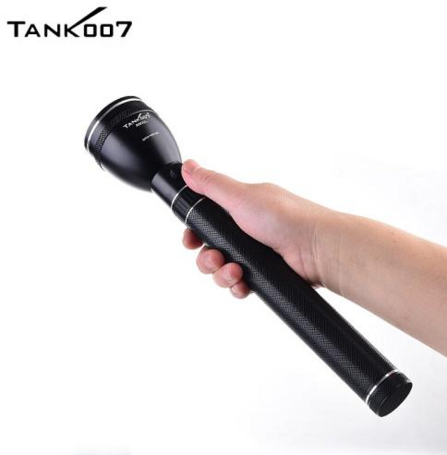 TANK007 A602L High Power Rechargeable LED Flashlight 500m Long Range 3 Modes Light USB EDC Torchligh, 1) Black, 1개