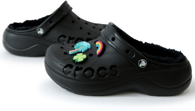 CROCS 정품 털 크록스 여성 바야 플랫폼 라인드 208708 레츄 악세사리