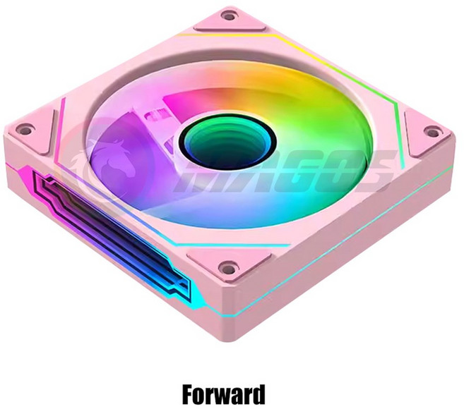 컴퓨터 케이스 팬 핑크 5V ARGB SYNC 12cm 음소거 자동 CPU 쿨러 120mm 16.5M 색상 조명 정방향 또는 역방향 블레이드 LJ 4PRO, 01 Forward Blade, 01 기타, 01 A-RGB, 1개